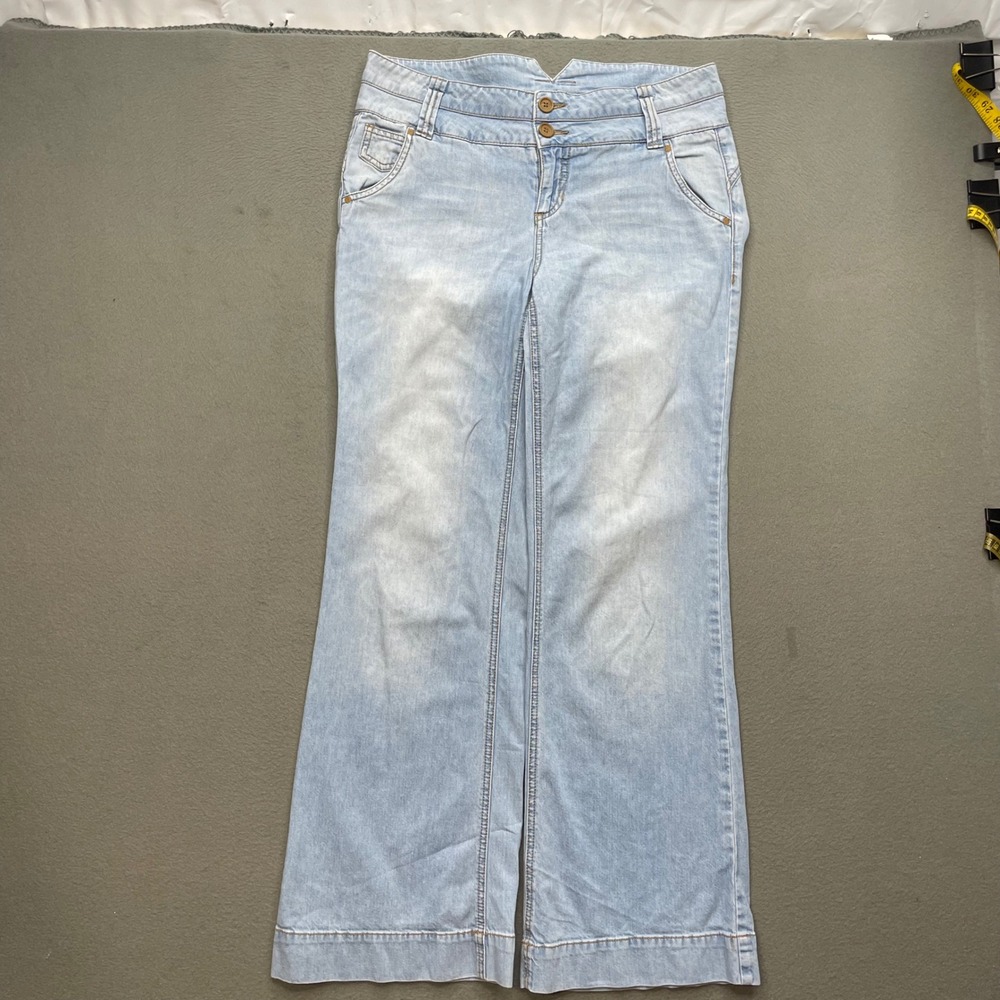 Route 66 Women Jeans Light Wash Cotton Blend 9/10 Y2K Wide Leg Retro